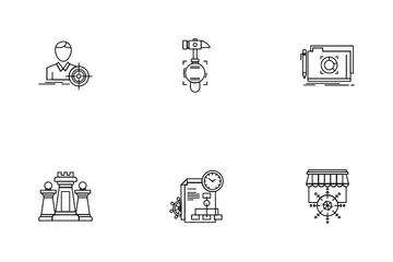 Strategisches Management und strategische Marktforschung Symbolpack