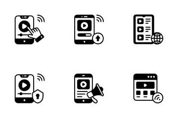 Transmisión en linea Paquete de Iconos