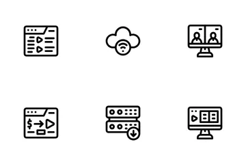 Transmisión en linea Paquete de Iconos