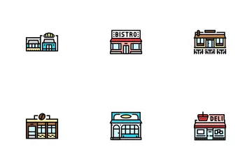 Street Cafe Food Burger Festival Icon Pack