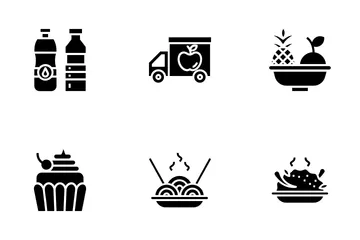 Cibo di strada e fast food Icon Pack