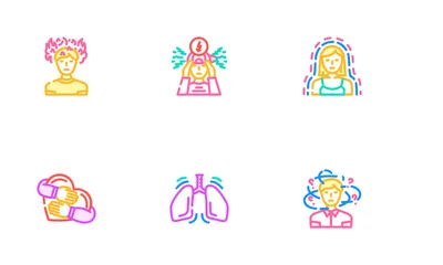 Stress Headache Depression Icon Pack