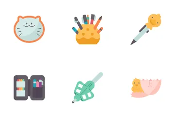 Student Desk Organizer Icon Pack