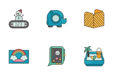 Student Desk Organizer Icon Pack