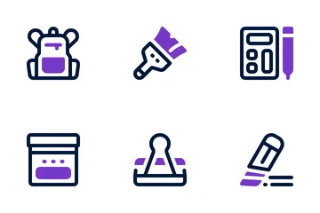 Study Stationery Icon Pack