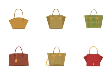 Stylish Woman Bag Icon Pack