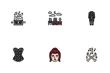 Subcultura gótica Punk Gótico Y2k Paquete de Iconos