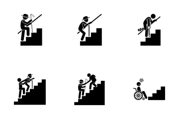 Subiendo escaleras Paquete de Iconos