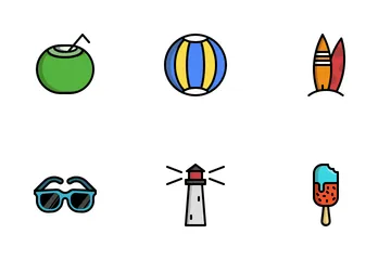 Summer(Filled Outline) Icon Pack