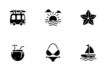 Summer Holiday Glyph Icon Pack
