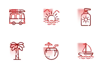 Summer Holiday Shape Colors Icon Pack