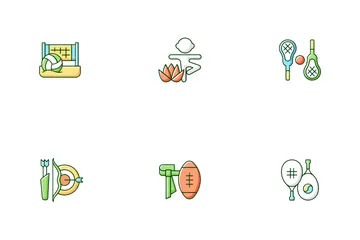 Summer Sports And Camp Activities Icon Pack