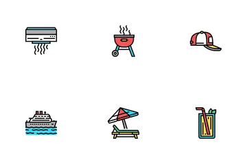 Summer Vacation Travel Icon Pack