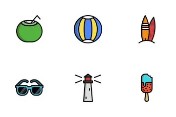 Summer(Filled Outline) Icon Pack