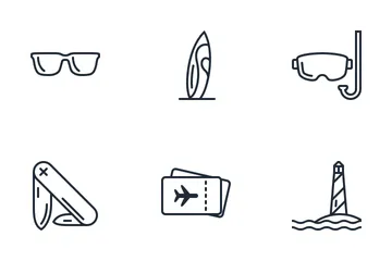 Summertime - Line Vector Icons Icon Pack