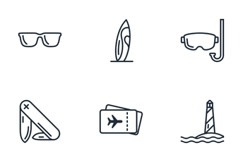 Summertime - Line Vector Icons Icon Pack