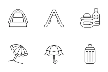 Sun Protection Equipment Icon Pack