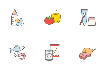 Supermarket Departments Icon Pack