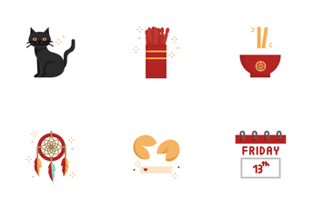 Superstitious Beliefs Icon Set. Icon Pack