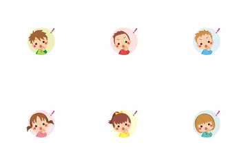 Surprised Little Kids Icon Pack