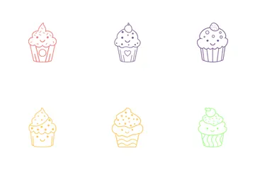 Süße Cupcake-Sammlung Symbolpack