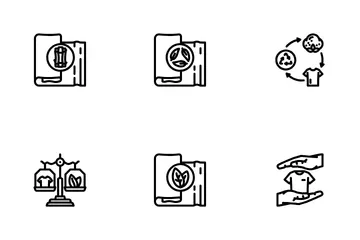 Sustainable Fashion Eco Textile Icon Pack
