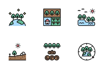 지속가능한 산림경영 아이콘 팩