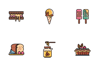 Sweet And Dessert Line Color - Patisserie Icon Pack