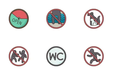 Swimming Pool Rules Icon Pack
