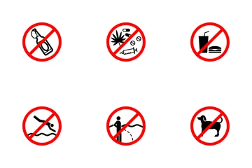 Swimming Pool Rules Icon Pack