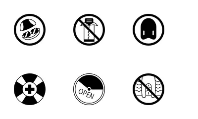 Swimming Pool Rules Icon Pack