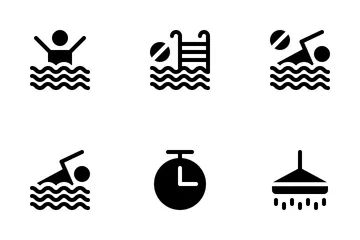 Swimming Solid Icon Pack