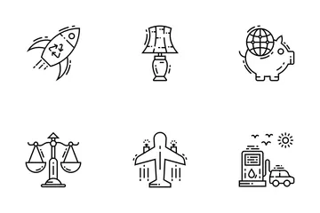 Symbole für Umwelt und Ökolinie Symbolpack
