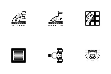 Système de drainage des eaux Pack d'Icônes