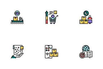 Système de gestion de la chaîne d'approvisionnement Pack d'Icônes