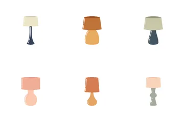 Table Lamp Decoration Collection Icon Pack