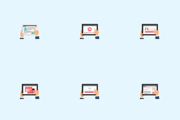 Tablet In User Hands Icon Pack