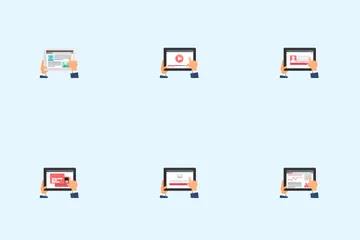 Tablette entre les mains des utilisateurs Pack d'Icônes