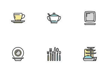 Tableware For Banquet Or Dinner Icon Pack