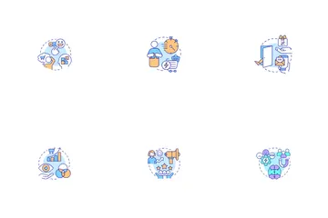 Tácticas de marketing psicológico Paquete de Iconos