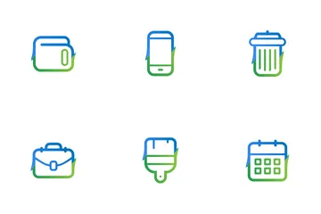 Conjunto de iconos de color verde puro: interfaz de usuario básica Paquete de Iconos