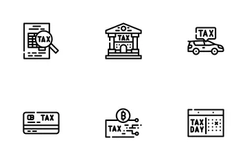 Tax Financial Payment For Income Icon Pack