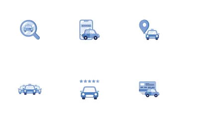 Taxi Service Icon Pack