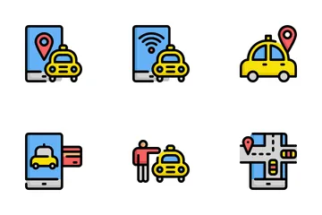 Taxi Service Icon Pack