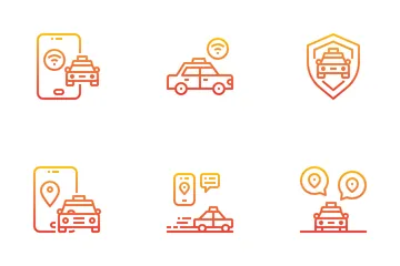 Taxi Service Icon Pack