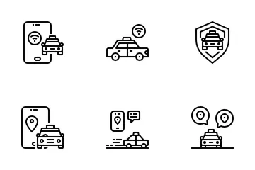 Taxi Service Icon Pack