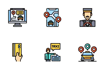 Taxi Services Icon Pack