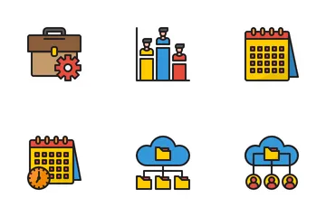 Teamarbeit und Organisation Symbolpack