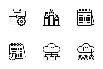Teamarbeit und Organisation Symbolpack