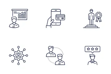 Teamarbeit und Organisation Symbolpack